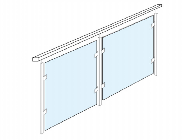 850MM HIGH 10mm CLEAR TOUGHENED + HEAT SOAKED GLASS PANELS - Image 1