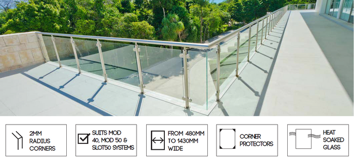 850MM HIGH 10mm CLEAR TOUGHENED + HEAT SOAKED GLASS PANELS - Image 2
