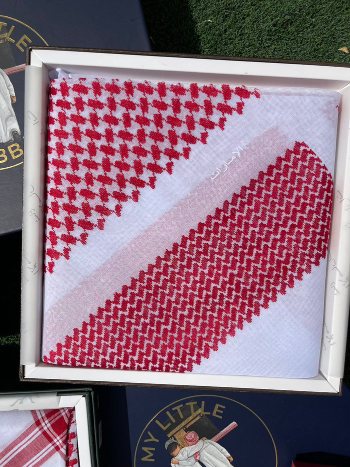Red & White Luxury Shemagh Keffiyeh Scarf - Jeddah (LIMITED EDITION)