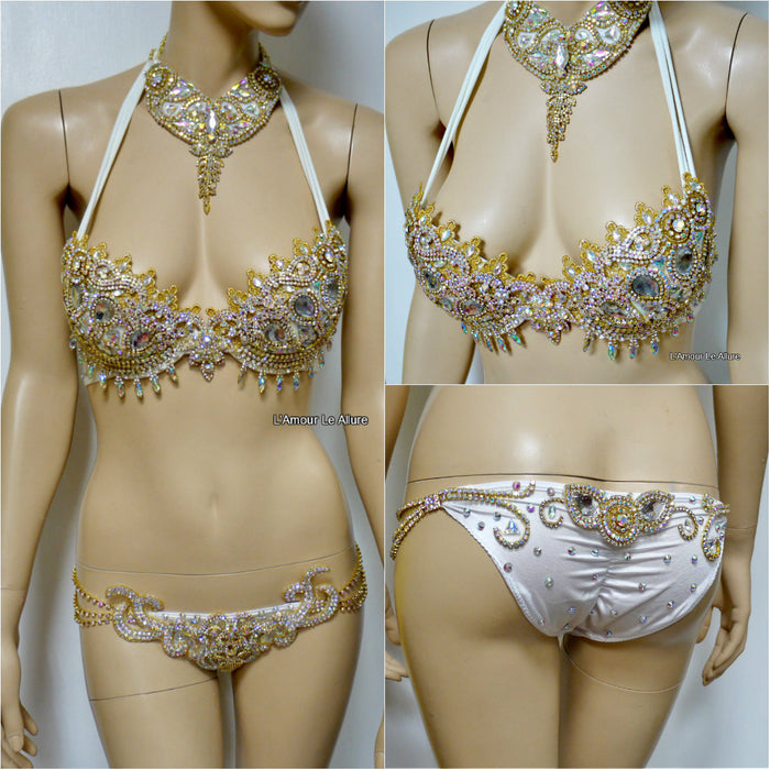 AB Gold Rhinestone Theme Bikini Dance Fitness Competition
