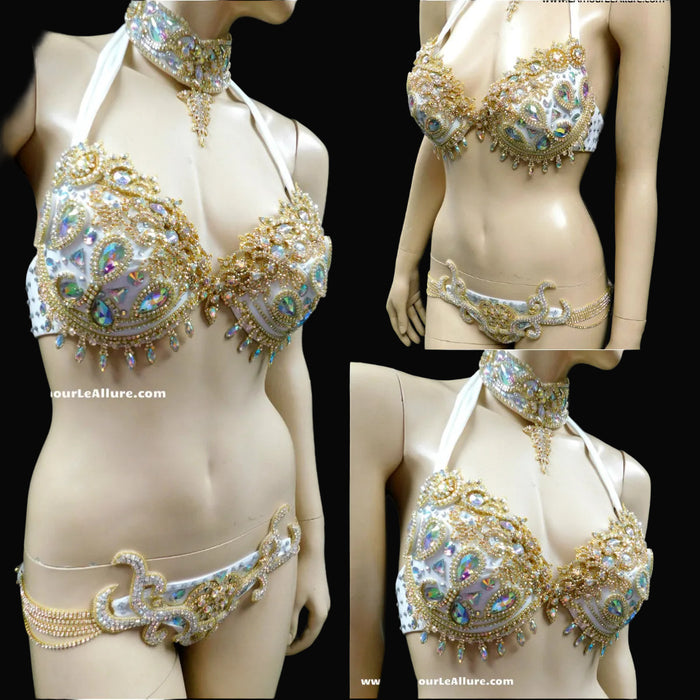 AB Gold Rhinestone Theme Bikini Dance Fitness Competition