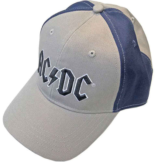 AC/DC - BLACK LOGO - Baseball Cap Blue, Grey (2-Tone)