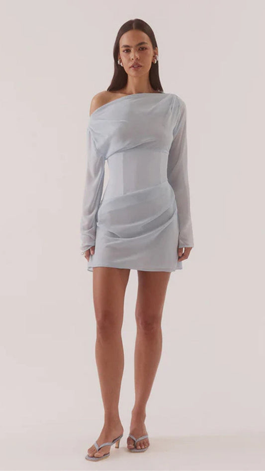 ADA LONG SLEEVE MINI - WHISPER BLUE
