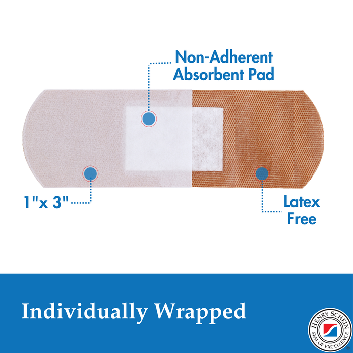 Adhesive Fabric Bandage Strips, 1" x 3", Sterile