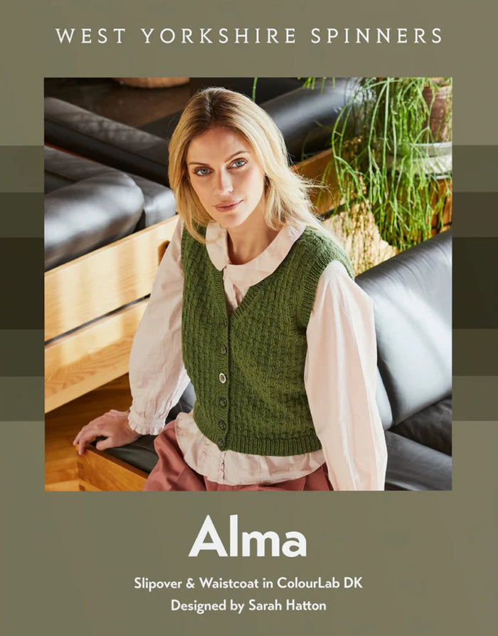 Alma Slipover & Waistcoat Knitting Pattern for ColourLab DK Yarn