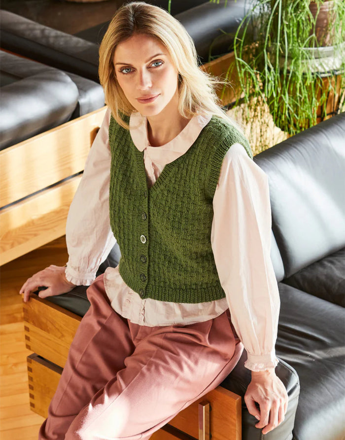 Alma Slipover & Waistcoat Knitting Pattern for ColourLab DK Yarn