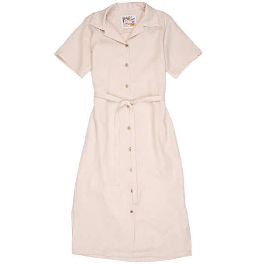 Aloha Dress - French Linen Fine Canvas - Ecru by Naked & Famous Denim