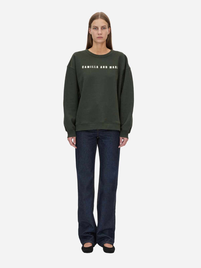 Anca Graphic Sweater - Bottle Green