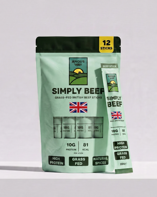 Angus Way Simply Beef Grass-Fed British Beef Sticks 12 Pack