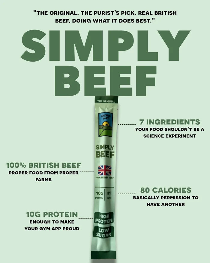 Angus Way Simply Beef Grass-Fed British Beef Sticks 12 Pack