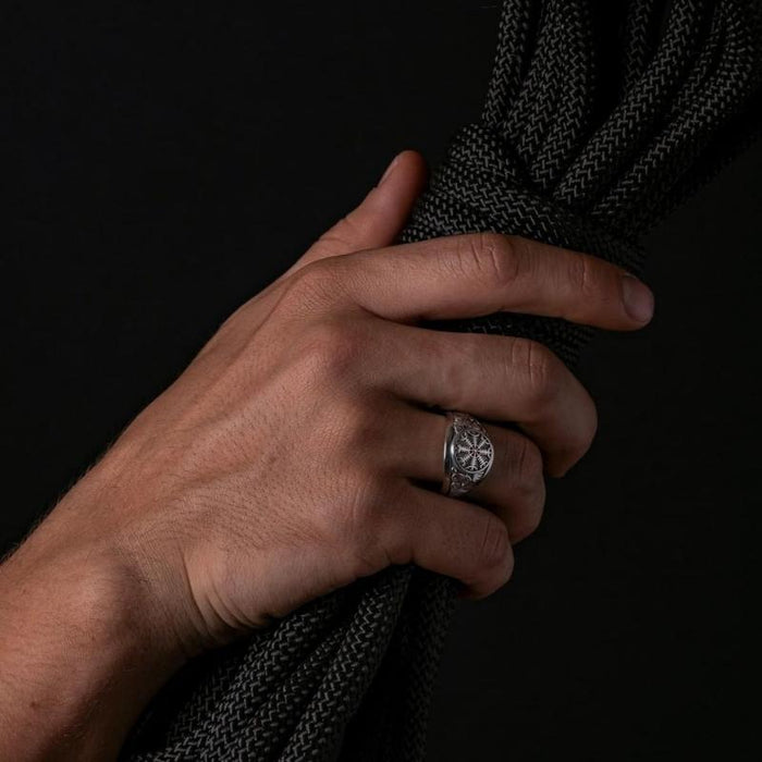 vkngjewelry Bagues Helm of Terror Silver Viking Ring