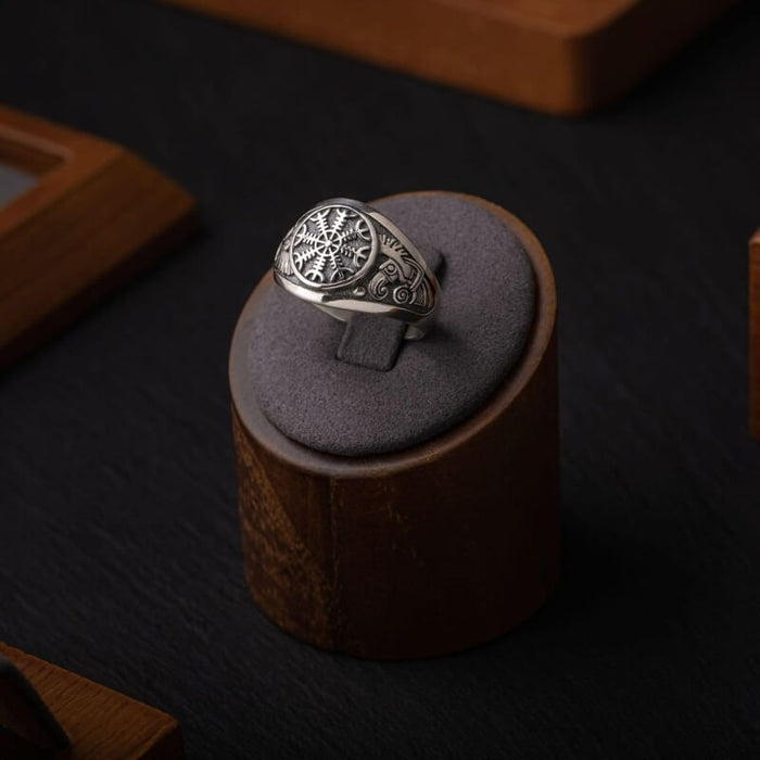 vkngjewelry Bagues Helm of Terror Silver Viking Ring