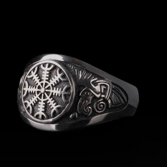 vkngjewelry Bagues Helm of Terror Silver Viking Ring