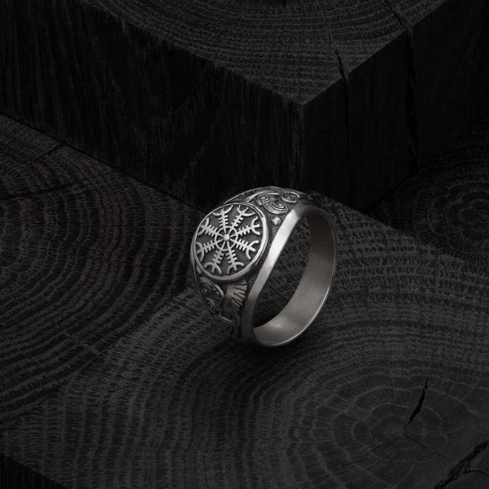 vkngjewelry Bagues Helm of Terror Silver Viking Ring