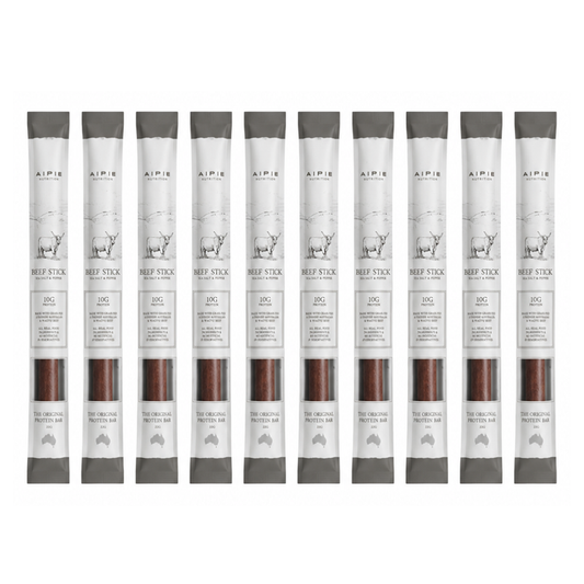 Ape Nutrition Grass-Fed Beef Sticks Sea Salt & Pepper 22g 10 Sticks
