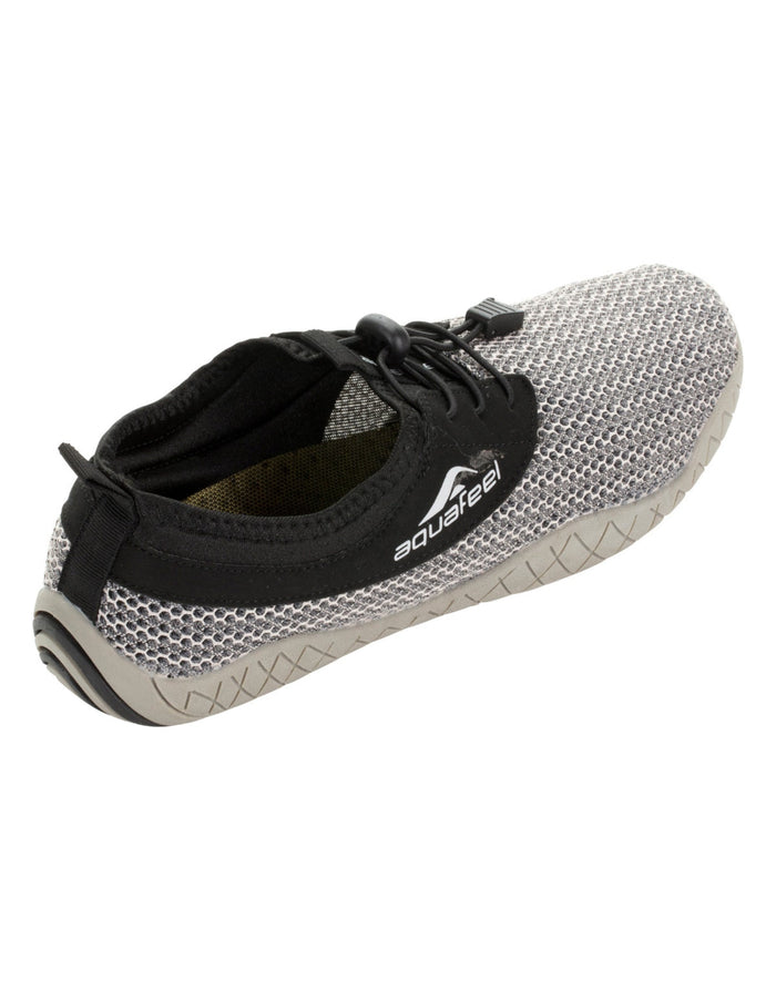 Aquafeel unisex ocean aqua shoe in silver mesh with black laces