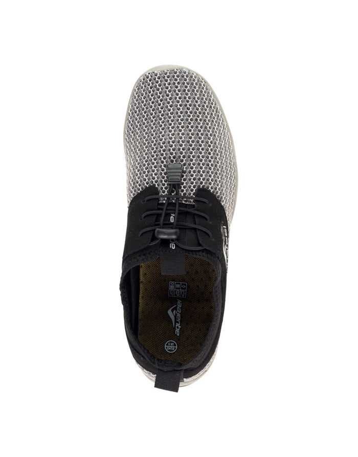 Aquafeel unisex ocean aqua shoe: silver mesh slip-on sneaker in black/grey