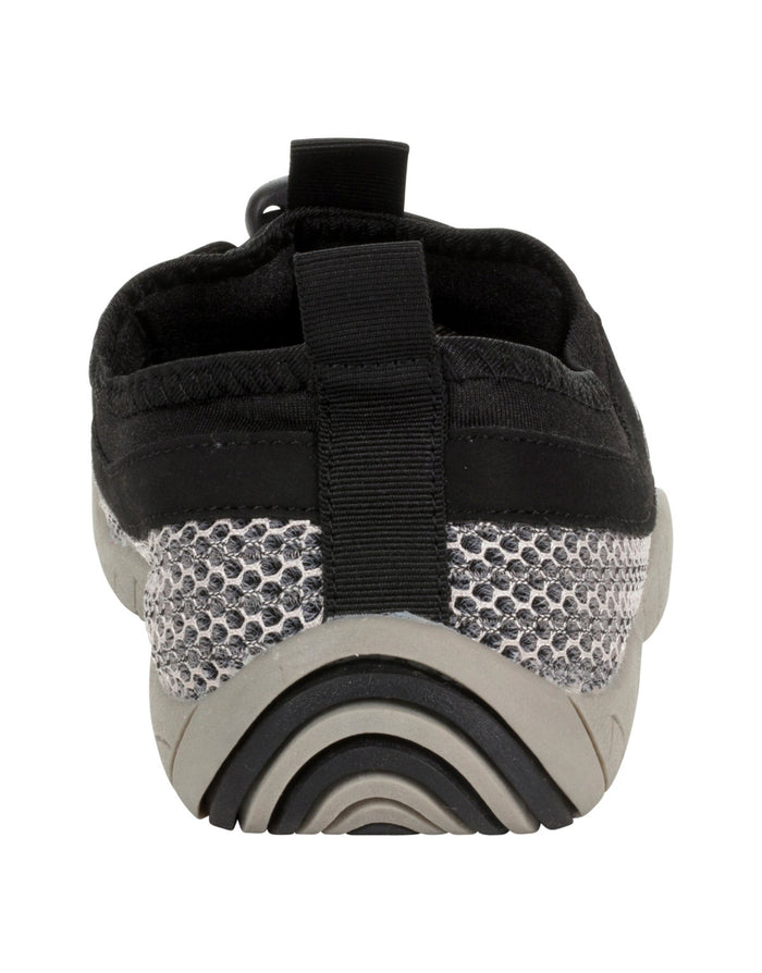 Aquafeel Unisex Ocean aqua shoe in black and silver mesh with strap