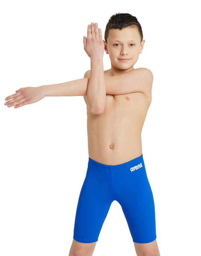 Arena Boys Team Solid swim jammer in royal blue with white logo