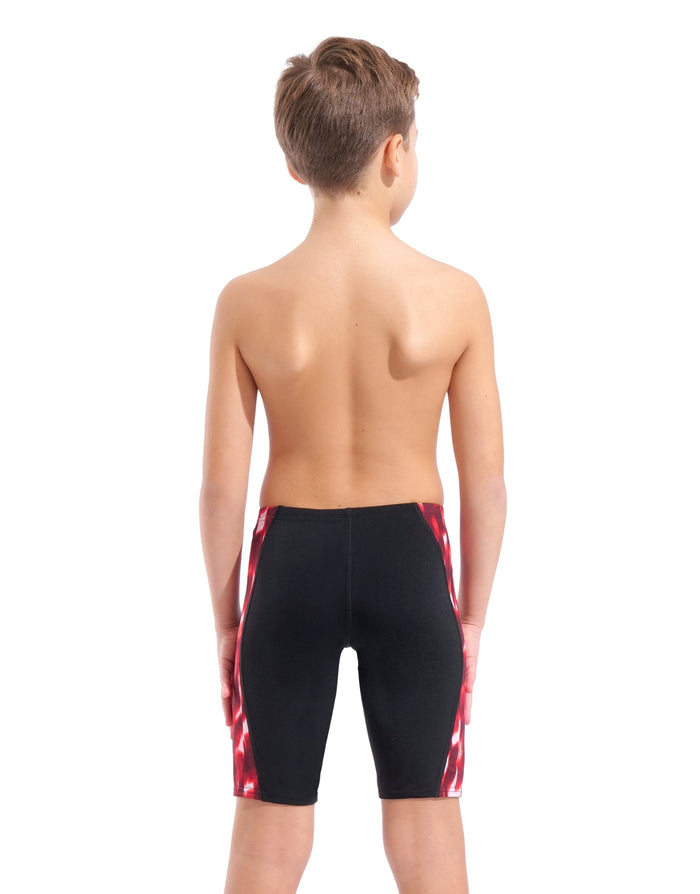 Arena - Boys Wave Swim Jammer - Black/Team Red - Model Back