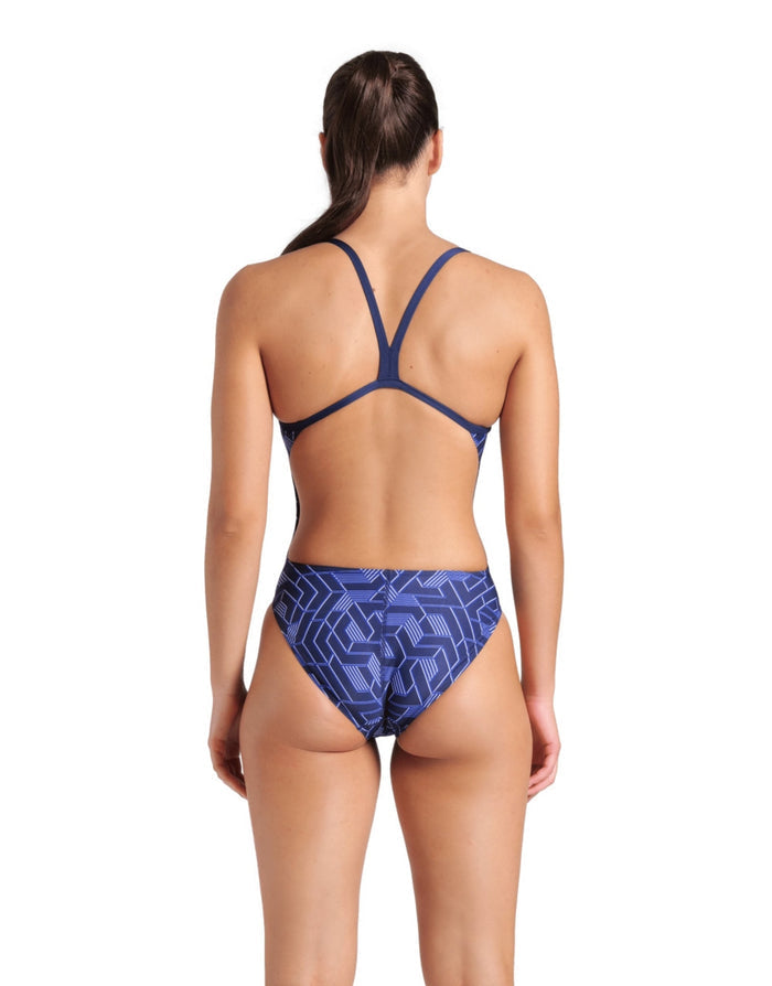 Navy Arena Escape Challenge bikini with blue white geometric print