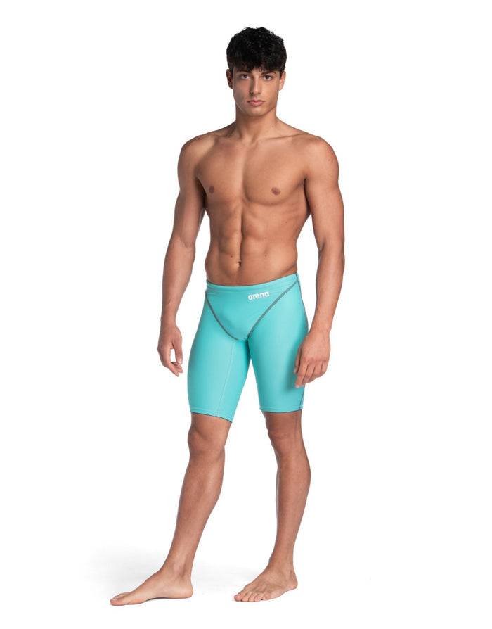 Arena Powerskin ST NEXT Jammer in Aquamarine Blue, sleek turquoise design with mild compression