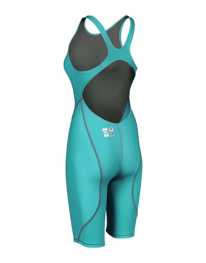 Arena Powerskin ST NEXT open back teal gray wet swimsuit