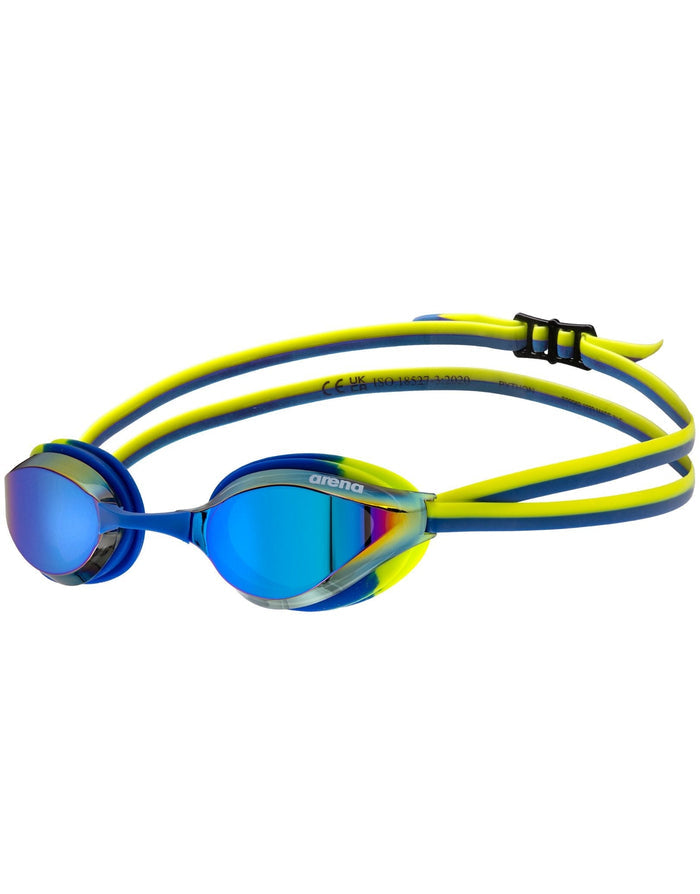 Arena Python Mirror Junior Swim Goggles - Blue/Blue/Lime - Childrens Goggles