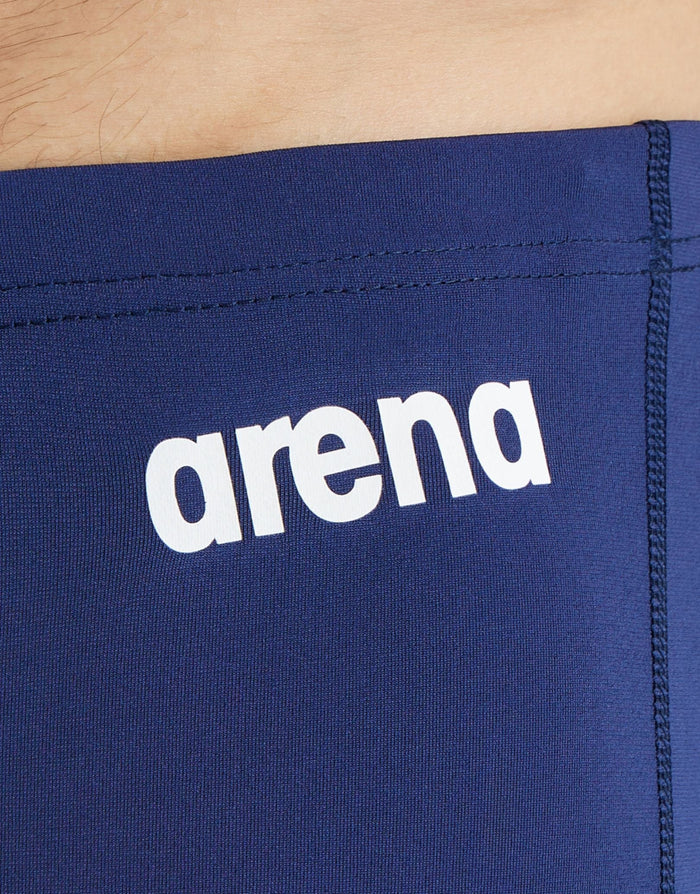 Navy Arena team solid swim jammer with white logo
