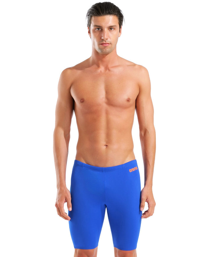 Arena Team Solid Swim Jammer - Neon Blue/Team Orange - Limited Edition