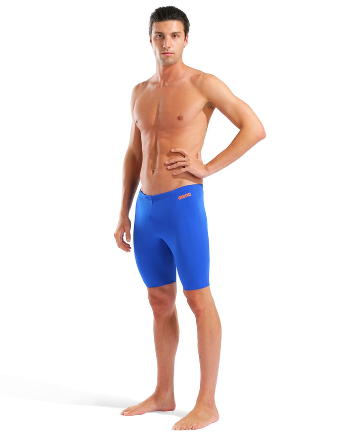 Arena Team Solid Swim Jammer - Neon Blue/Team Orange - Limited Edition
