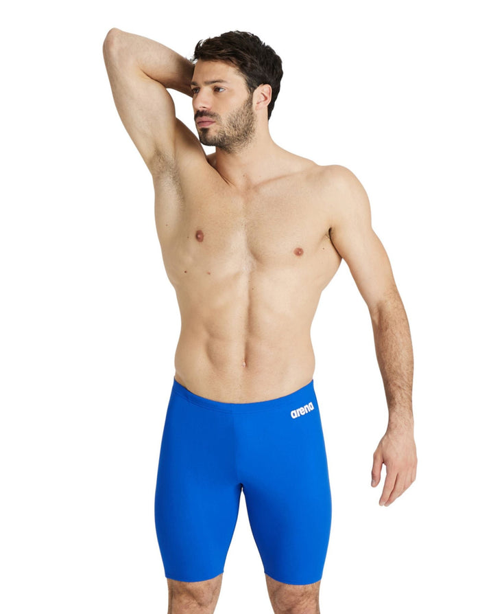 Arena Team Solid Swim Jammer in royal blue with white logo and black trim