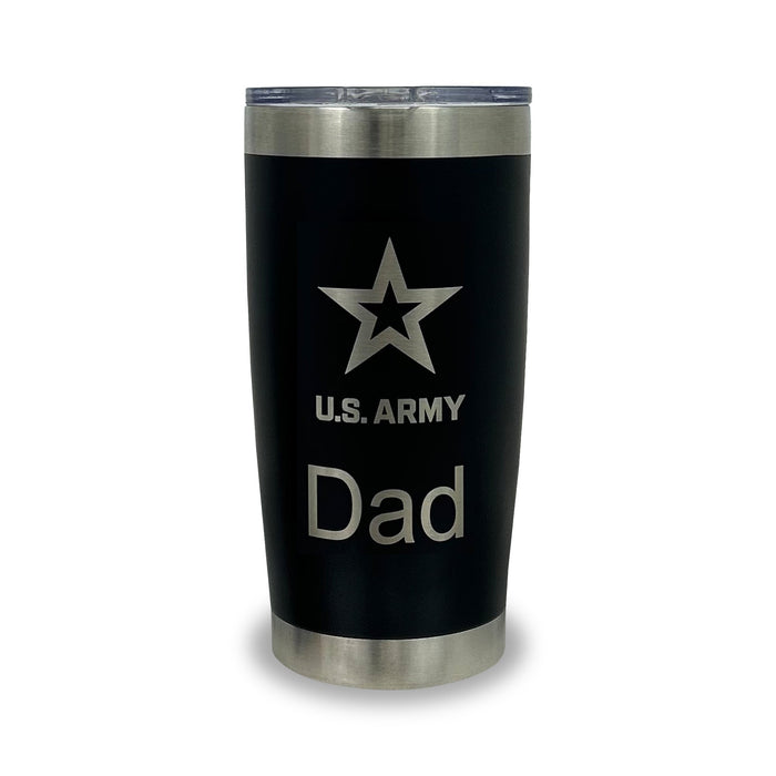 Army Dad 20oz Stainless Steel Tumbler (Black)