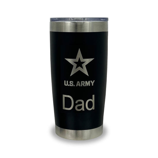 Army Dad 20oz Stainless Steel Tumbler (Black)