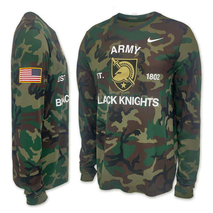 Army Nike Black Knights Military Long Sleeve Legend T-Shirt (Camo)