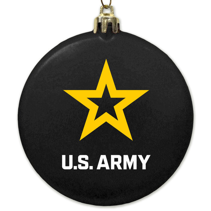 Army Star 3" Satin Finish Flat Shatterproof Ornament (Black)