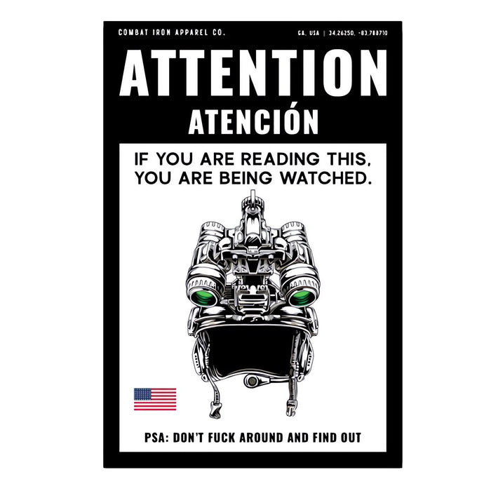 Attention You Are Being Watched Decal Sticker