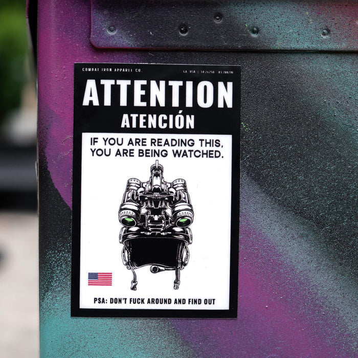 Attention You Are Being Watched Decal Sticker
