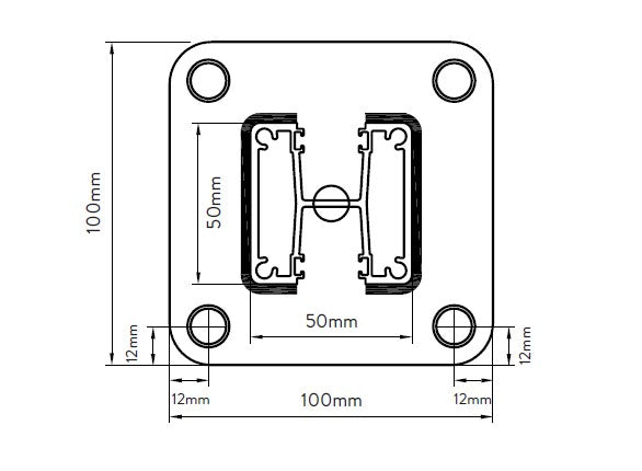 AUSTRALIS DELUXE BALUSTRADE - TWO WAY BASE PLATED POST 1050mm - Image 2
