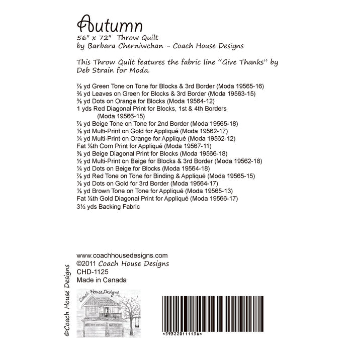 Autumn Downloadable PDF Quilt Pattern