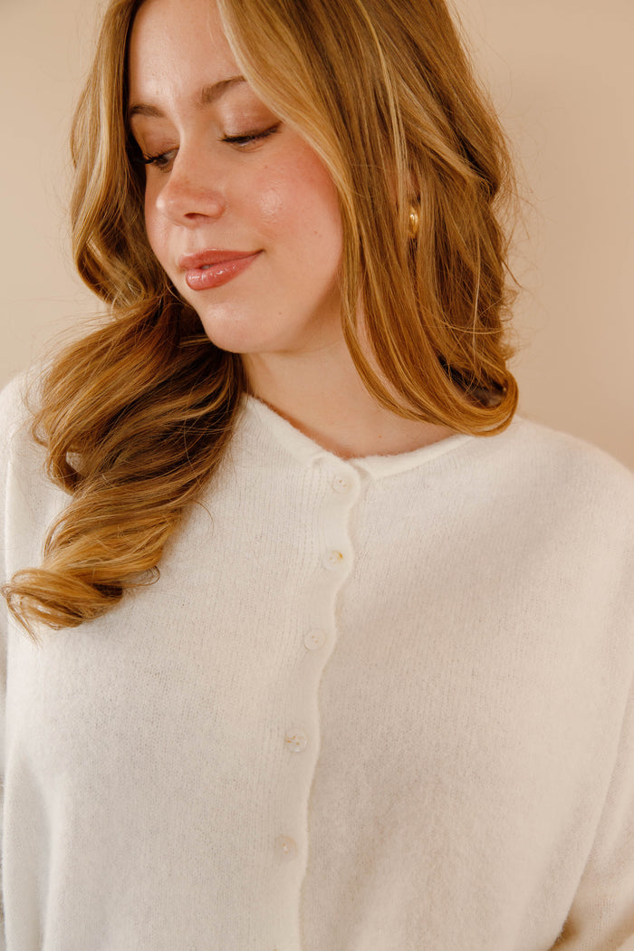Rolled Neck Collar Cardigan- Things Between Cardigan- Emilie K Cardigan