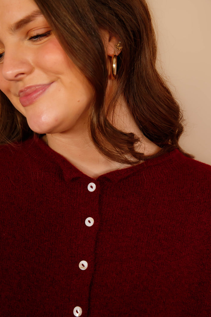 Rolled Neck Collar Cardigan- Things Between Cardigan- Emilie K Cardigan