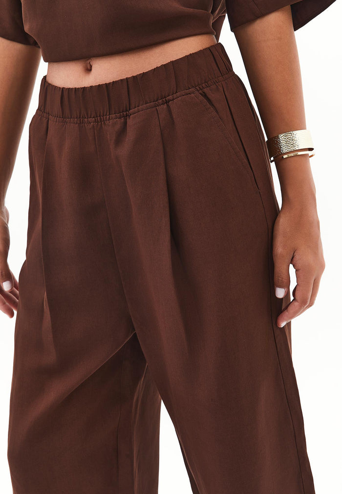 Balloon Form Pants - CHICORY COFFEE