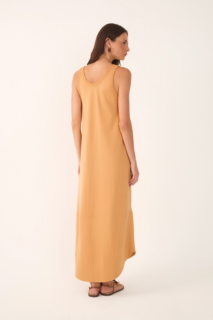 Beige Veraneio Embroidered Cotton Maxi Dress_6
