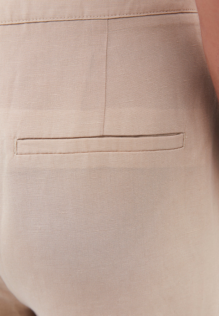 Belted High Waist Wide Leg Pants - FEATHER GRAY