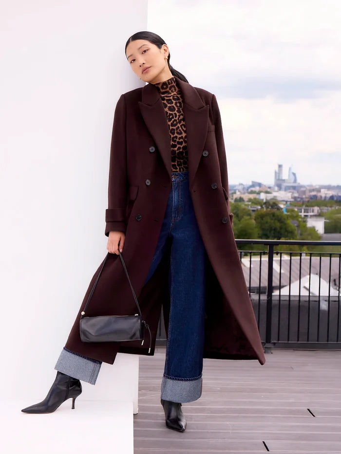 Bitter Chocolate Oversized Wool-Blend Coat