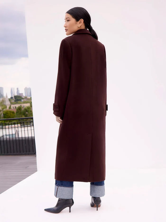 Bitter Chocolate Oversized Wool-Blend Coat