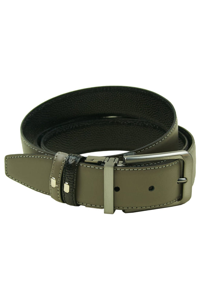 Black Pin Dot/Dk Grey Reversible Belt - 15394-82108 - Hammer Made