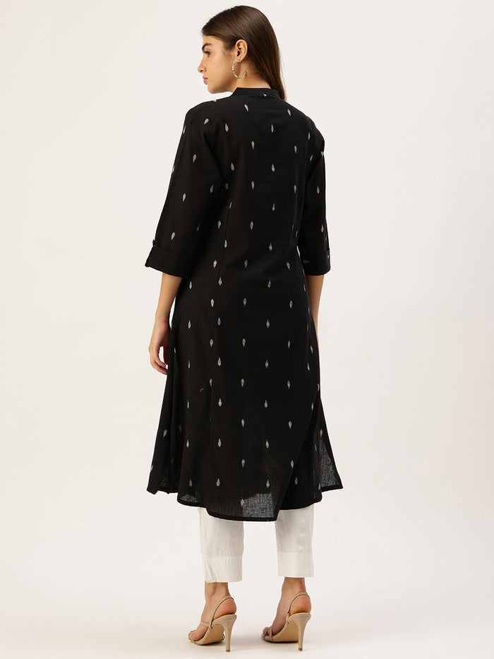 Black Printed A Line Kurta
