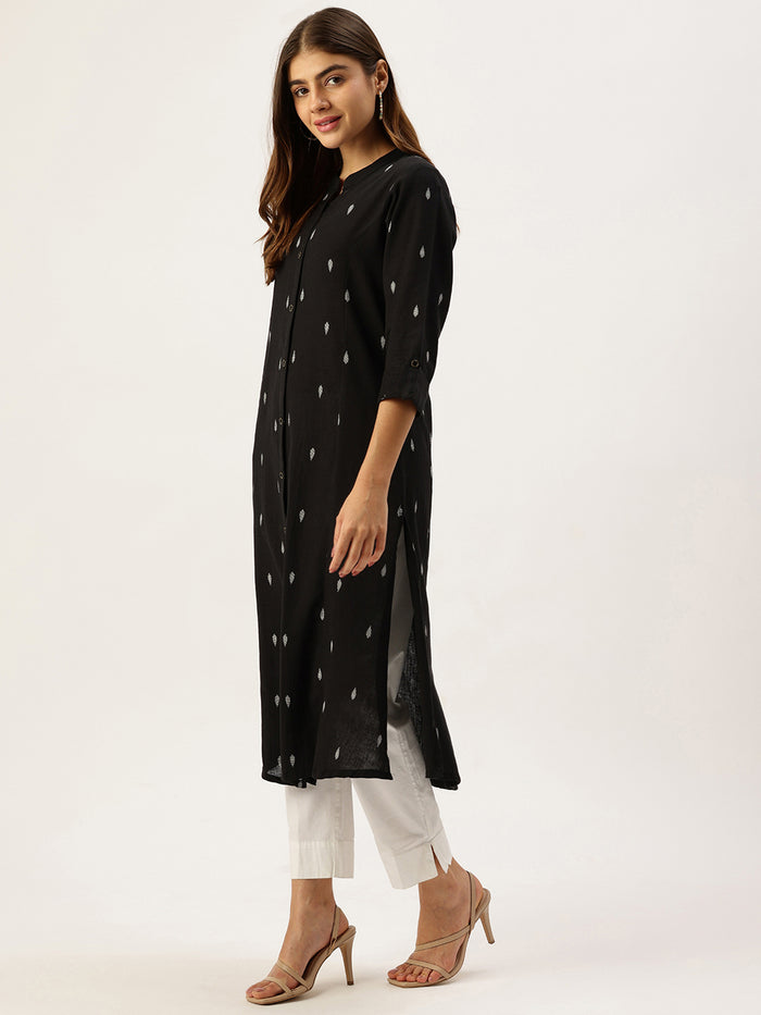 Black Printed A Line Kurta